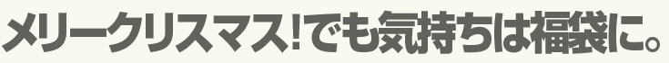 メリークリスマス!でも気持ちは福袋に。