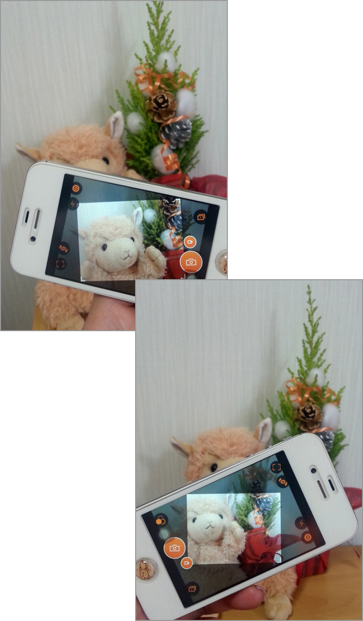 斜めに撮影しても水平の写真が撮れます!
