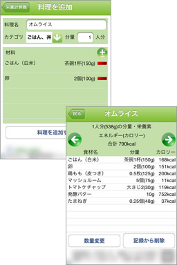 気になる栄養素の量でランキング表示もできます!